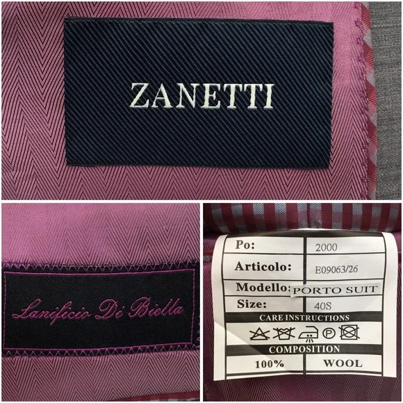 ZANETTI Mens Blazer Sport Coat Casual Jacket Size 40S Slim Fit Wool Suit‎